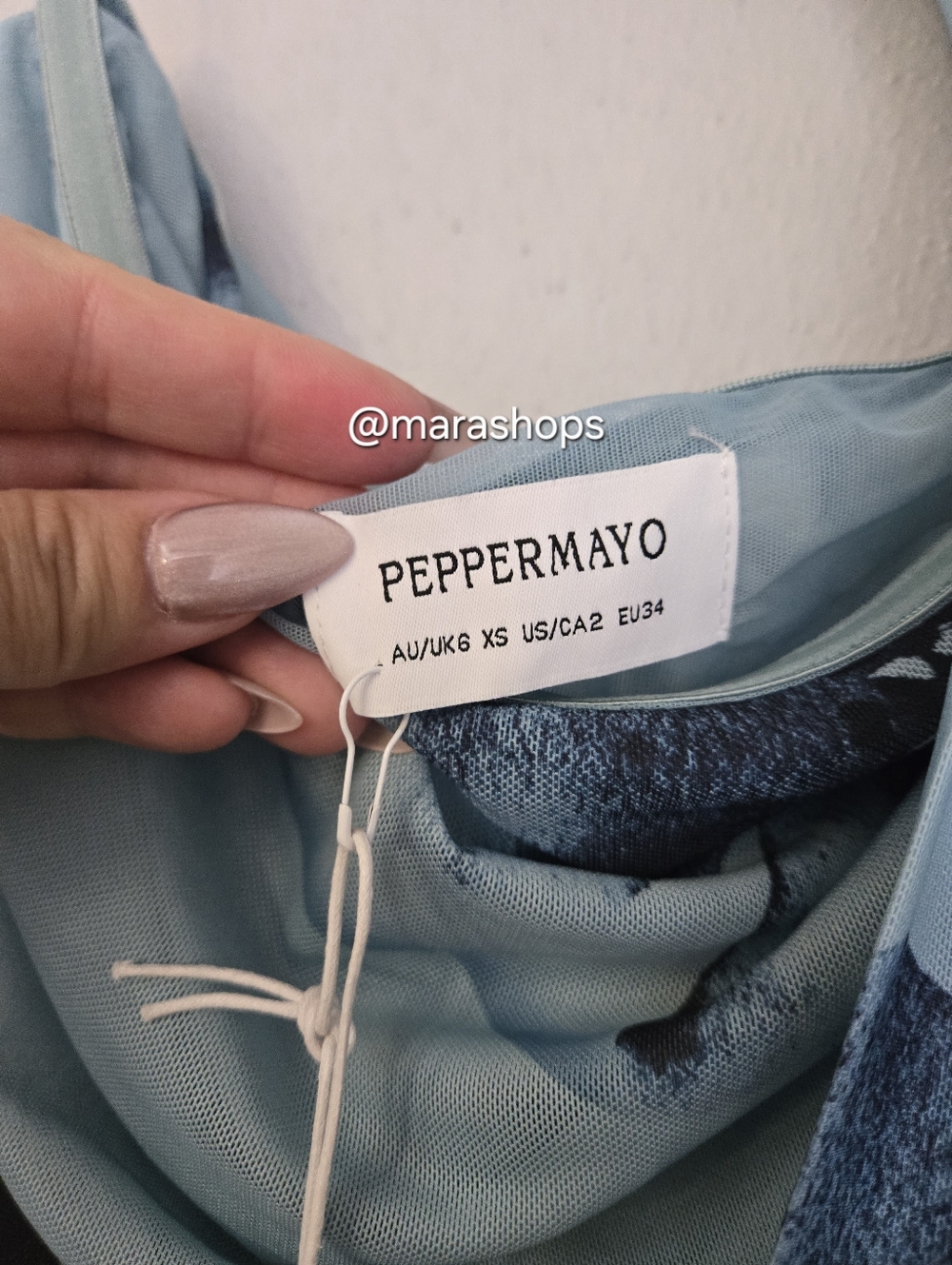 PepperMayo Songbird Maxi Dress Blue Black Floral - Picture 5 of 7